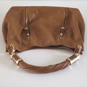 Michael Kors Collection Tonne Leather Python Accents Hobo Bag